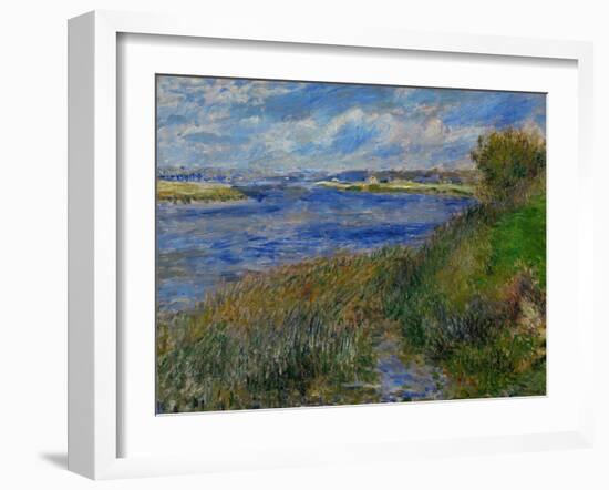 La Seine a Champrosay, Banks of the Seine River at Champrosay, 1876-Pierre-Auguste Renoir-Framed Giclee Print