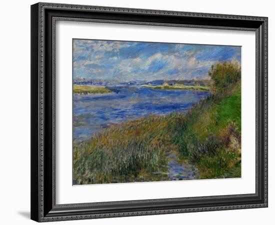 La Seine a Champrosay, Banks of the Seine River at Champrosay, 1876-Pierre-Auguste Renoir-Framed Giclee Print