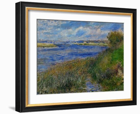 La Seine a Champrosay, Banks of the Seine River at Champrosay, 1876-Pierre-Auguste Renoir-Framed Giclee Print