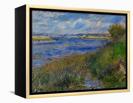 La Seine a Champrosay, Banks of the Seine River at Champrosay, 1876-Pierre-Auguste Renoir-Framed Premier Image Canvas