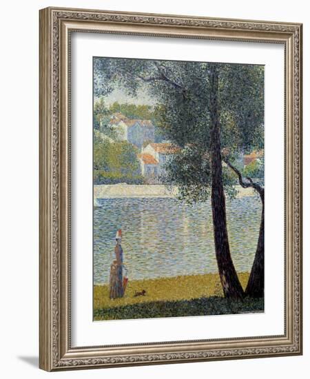 La Seine a Courbevoie Painting by Georges Seurat (1859-1891) 1885 Private Collection - the Seine At-Georges Pierre Seurat-Framed Giclee Print