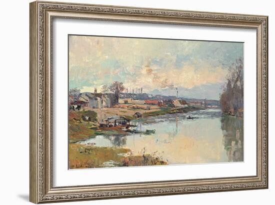 La Seine a Port Marly-Albert-Charles Lebourg-Framed Giclee Print