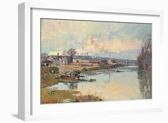 La Seine a Port Marly-Albert-Charles Lebourg-Framed Giclee Print