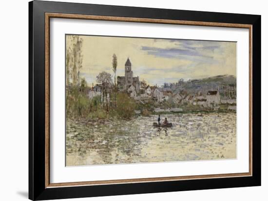 La Seine à Vétheuil-Claude Monet-Framed Giclee Print
