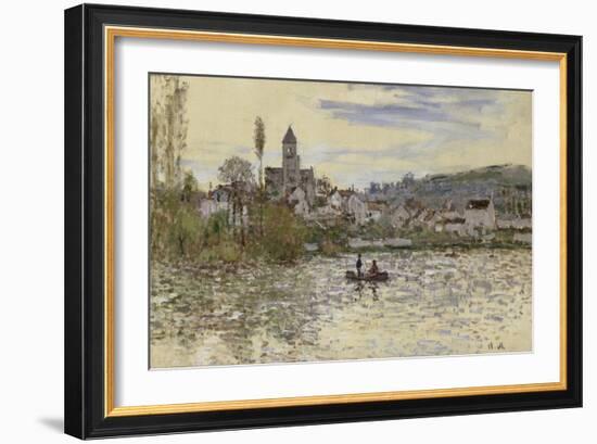 La Seine à Vétheuil-Claude Monet-Framed Giclee Print