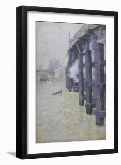 La Seine En Decembre, circa 1892-Fritz Thaulow-Framed Giclee Print