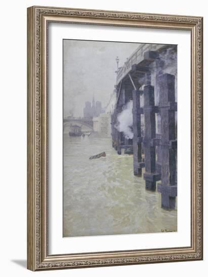 La Seine En Decembre, circa 1892-Fritz Thaulow-Framed Giclee Print