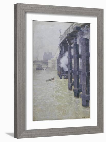 La Seine En Decembre, circa 1892-Fritz Thaulow-Framed Giclee Print