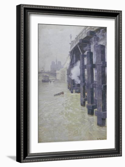 La Seine En Decembre, circa 1892-Fritz Thaulow-Framed Giclee Print