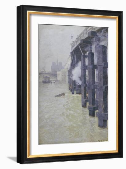 La Seine En Decembre, circa 1892-Fritz Thaulow-Framed Giclee Print