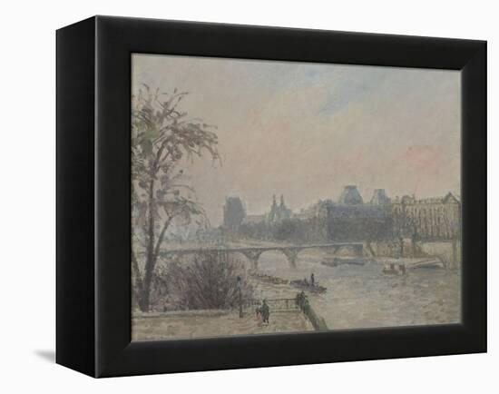 La Seine et le Louvre-Camille Pissarro-Framed Premier Image Canvas