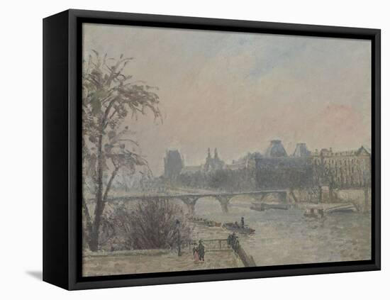 La Seine et le Louvre-Camille Pissarro-Framed Premier Image Canvas