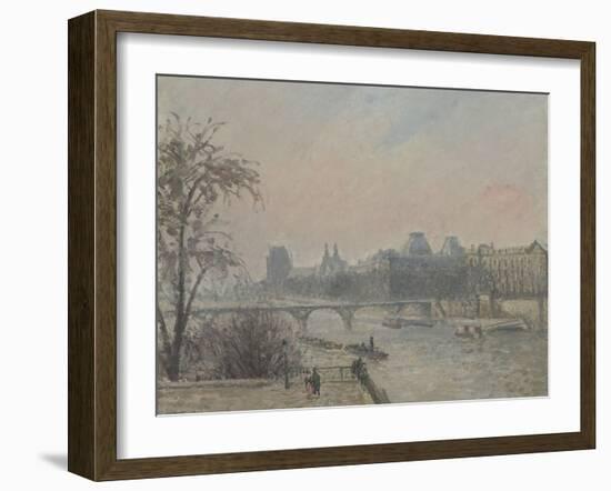 La Seine et le Louvre-Camille Pissarro-Framed Giclee Print