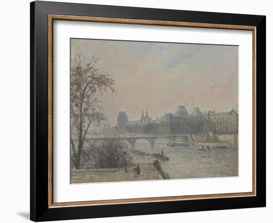 La Seine et le Louvre-Camille Pissarro-Framed Giclee Print