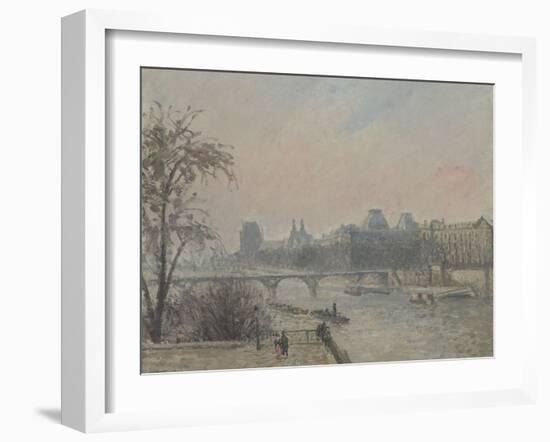 La Seine et le Louvre-Camille Pissarro-Framed Giclee Print