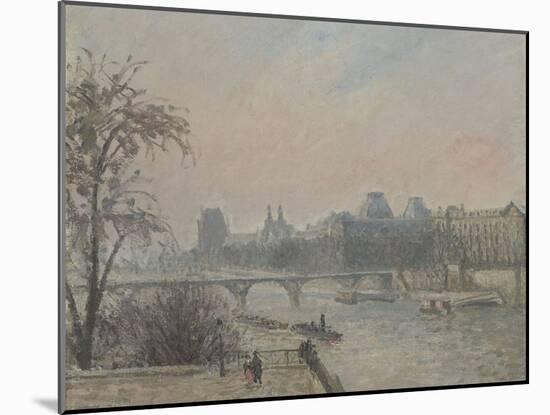La Seine et le Louvre-Camille Pissarro-Mounted Giclee Print