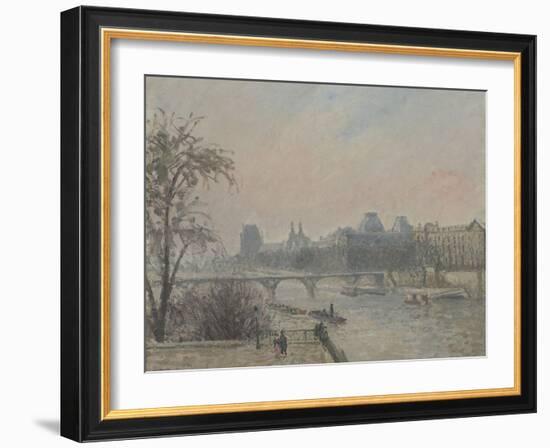 La Seine et le Louvre-Camille Pissarro-Framed Giclee Print