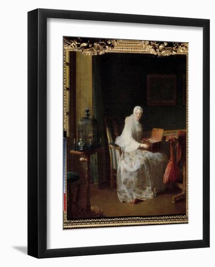 La Serinette Ou Dame Variant Ses Amusements Painting by Jean Baptiste Simeon Chardin (1699-1779) 18-Jean-Baptiste Simeon Chardin-Framed Giclee Print