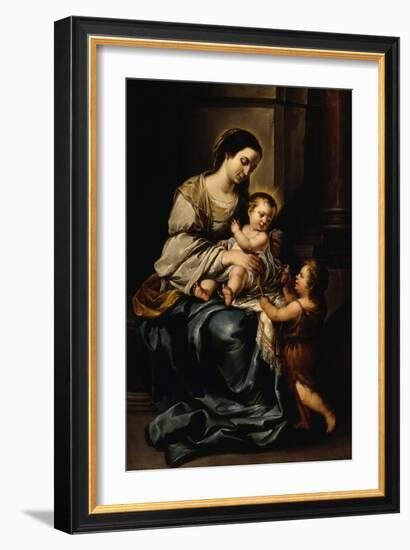 La Serrana Or, Madonna and Child with the Infant St. John-Bartolome Esteban Murillo-Framed Giclee Print