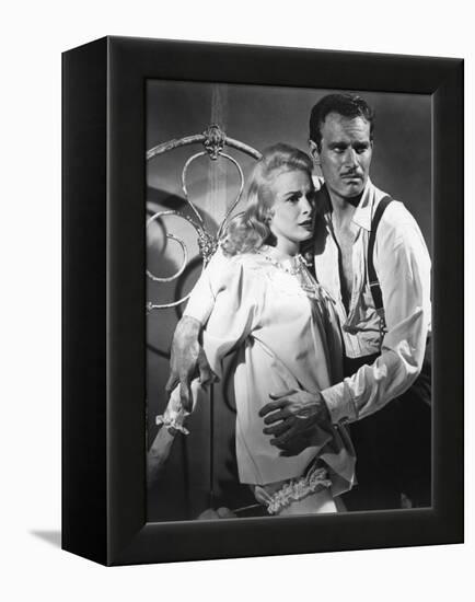 La Soif du Mal TOUCH OF EVIL by OrsonWelles with Charlton Heston and Janet Leigh, 1958 (b/w photo)-null-Framed Stretched Canvas