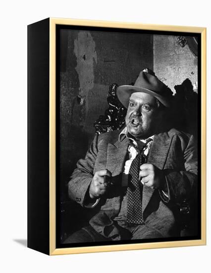 La Soif du Mal TOUCH OF EVIL by OrsonWelles with Orson Welles, 1958 (b/w photo)-null-Framed Stretched Canvas