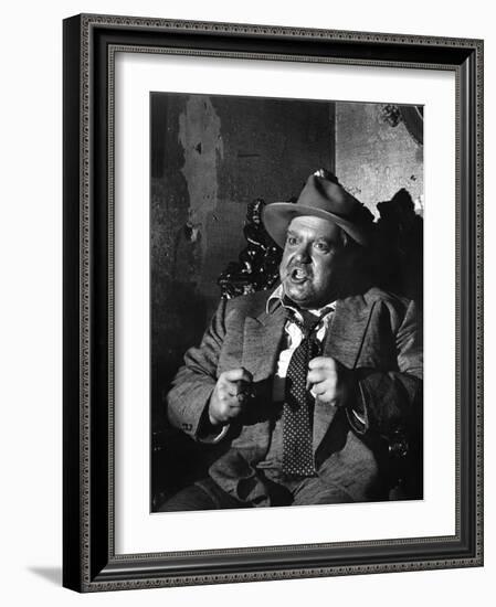 La Soif du Mal TOUCH OF EVIL by OrsonWelles with Orson Welles, 1958 (b/w photo)-null-Framed Photo