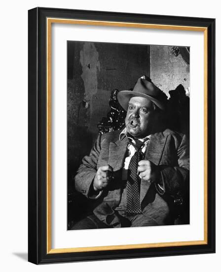 La Soif du Mal TOUCH OF EVIL by OrsonWelles with Orson Welles, 1958 (b/w photo)-null-Framed Photo
