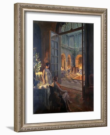 La Soiree, (Oil on Canvas)-Delphin Enjolras-Framed Giclee Print