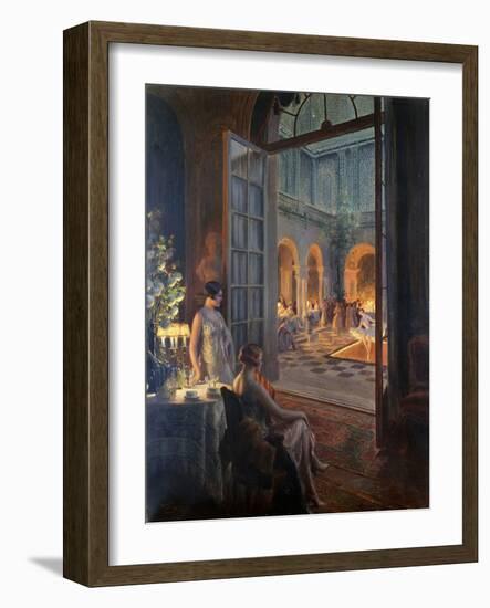 La Soiree, (Oil on Canvas)-Delphin Enjolras-Framed Giclee Print