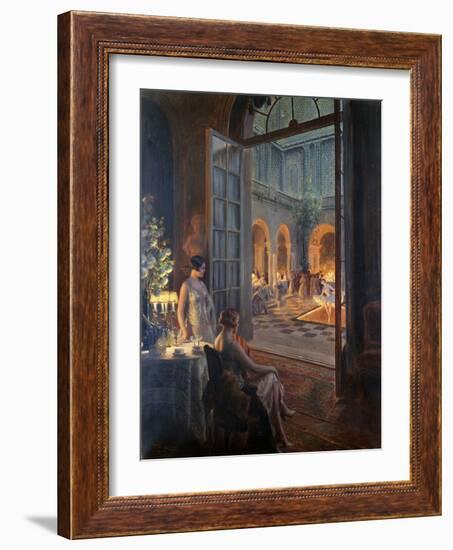 La Soiree, (Oil on Canvas)-Delphin Enjolras-Framed Giclee Print