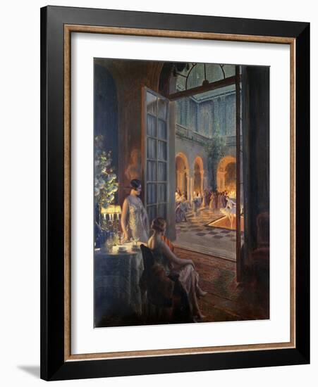 La Soiree, (Oil on Canvas)-Delphin Enjolras-Framed Giclee Print