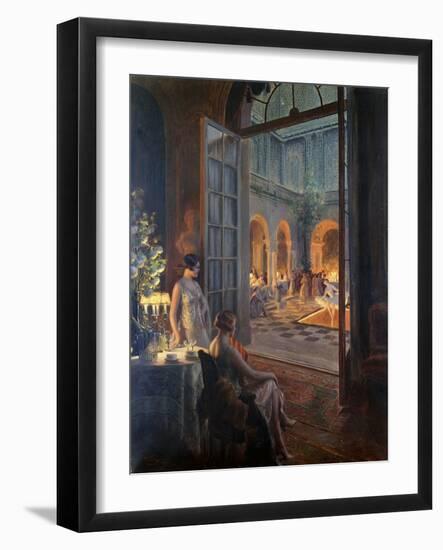 La Soiree, (Oil on Canvas)-Delphin Enjolras-Framed Giclee Print