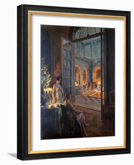 La Soiree, (Oil on Canvas)-Delphin Enjolras-Framed Giclee Print