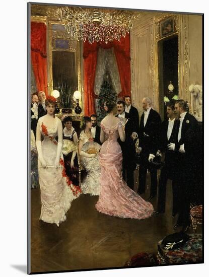 La Soirée (The Soirée), 1878 (Detail)-Jean Béraud-Mounted Giclee Print