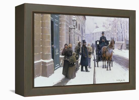 La Sortie du Bourgeois, 1889-Jean Béraud-Framed Premier Image Canvas