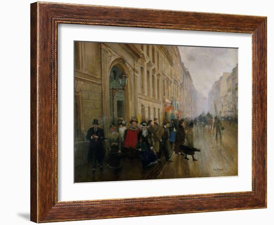 La sortie du Conservatoire, au faubourg Poissonnière-Jean Béraud-Framed Giclee Print