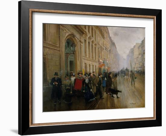 La sortie du Conservatoire, au faubourg Poissonnière-Jean Béraud-Framed Giclee Print