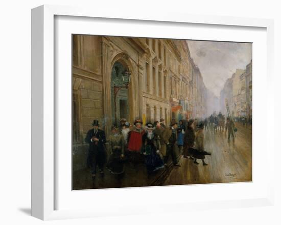 La sortie du Conservatoire, au faubourg Poissonnière-Jean Béraud-Framed Giclee Print