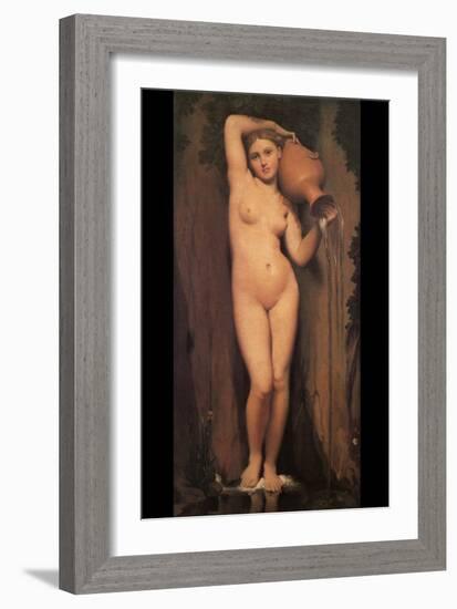 La Source; Nude with Pitcher-Jean-Auguste-Dominique Ingres-Framed Art Print