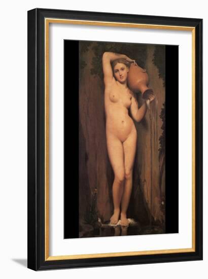 La Source; Nude with Pitcher-Jean-Auguste-Dominique Ingres-Framed Art Print