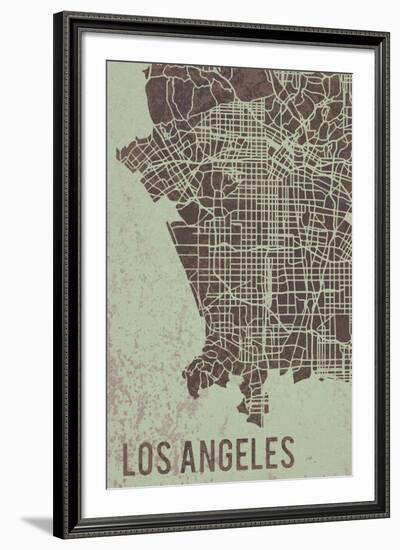 LA Street Map-Tom Frazier-Framed Giclee Print