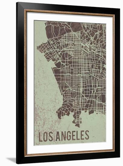 LA Street Map-Tom Frazier-Framed Giclee Print