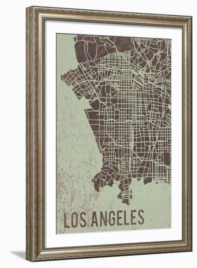 LA Street Map-Tom Frazier-Framed Giclee Print