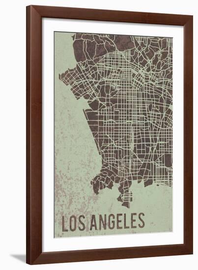 LA Street Map-Tom Frazier-Framed Giclee Print