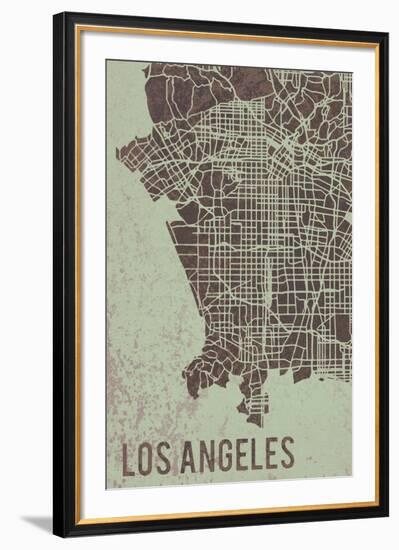 LA Street Map-Tom Frazier-Framed Giclee Print