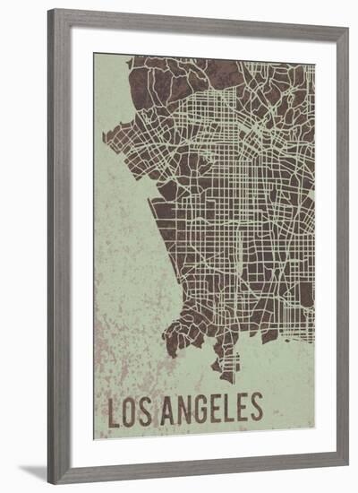 LA Street Map-Tom Frazier-Framed Giclee Print