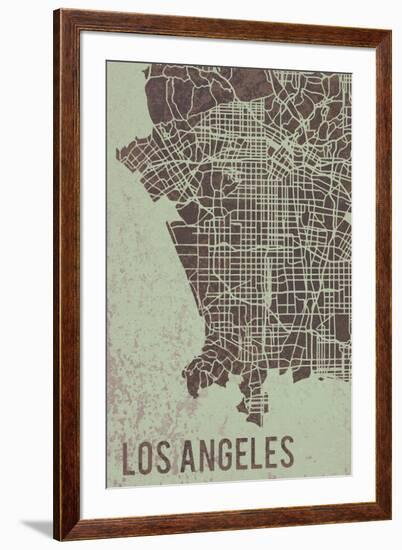 LA Street Map-Tom Frazier-Framed Giclee Print