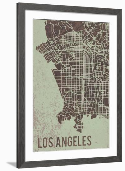 LA Street Map-Tom Frazier-Framed Giclee Print