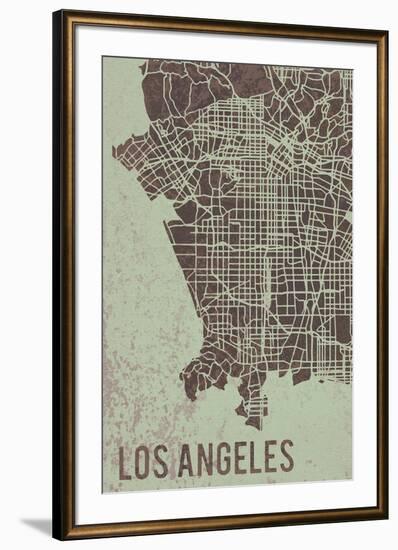 LA Street Map-Tom Frazier-Framed Giclee Print