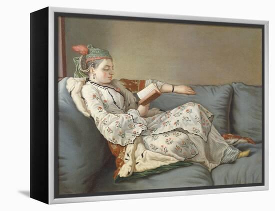 La Sultane Lisant', a Lady in Turkish Costume Reading on a Divan-Jean-Etienne Liotard-Framed Premier Image Canvas